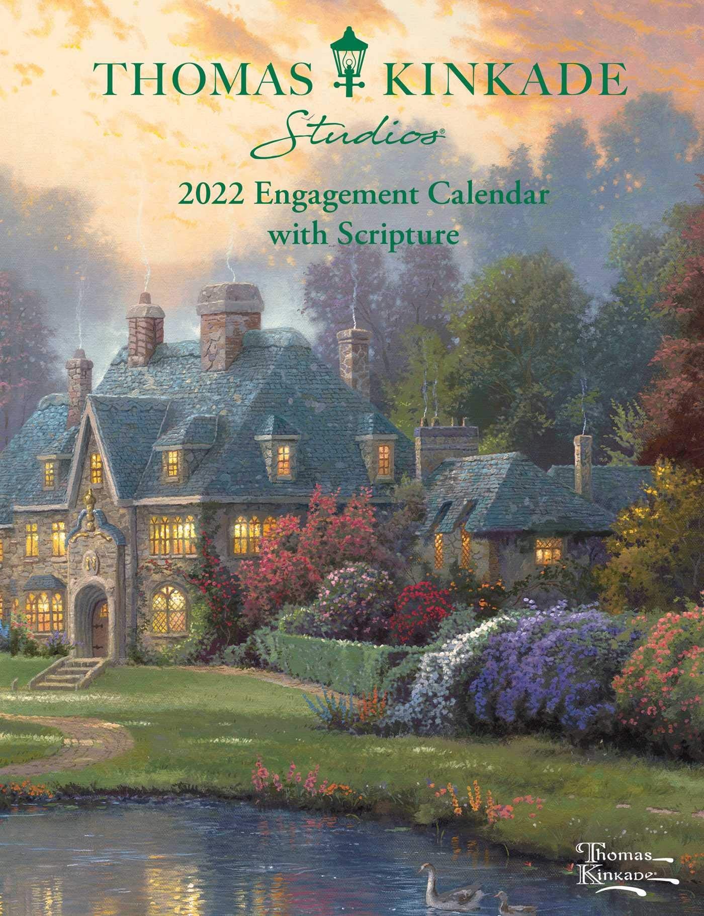 Thomas Kinkade Studios 2022 Monthly/Weekly Engagement Calendar with Scripture,Used