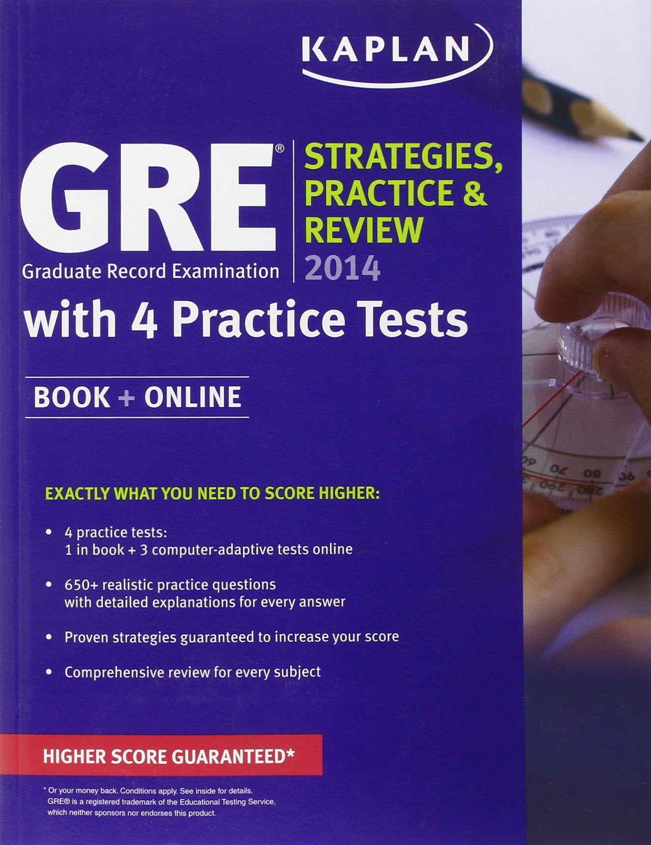 Kaplan GRE 2014 Strategies, Practice, and Review with 4 Practice Tests: Book + Online (Kaplan GRE, Graduate Record Examination),Used
