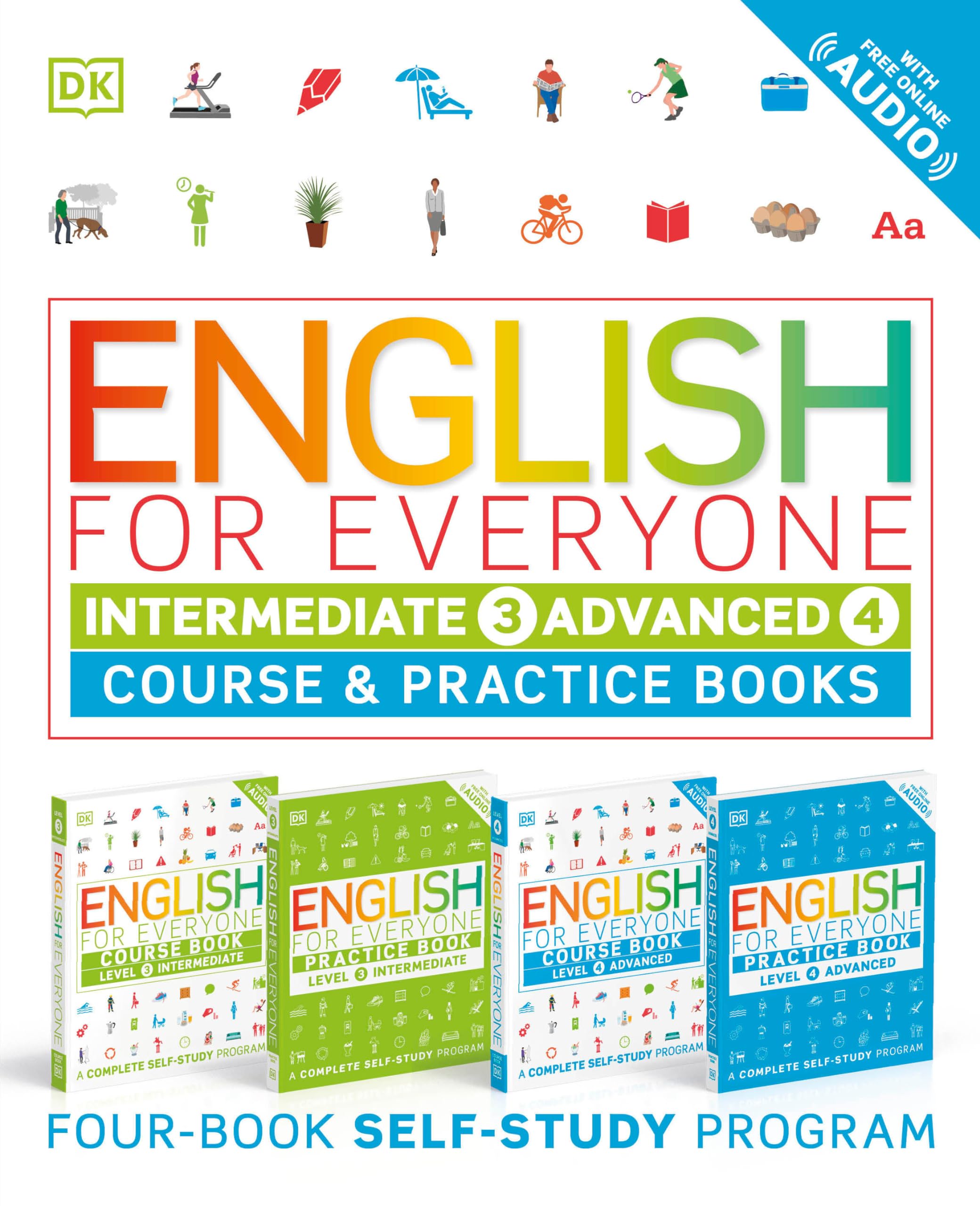English For Everyone: Intermediate To Advanced Box Set  Level 3 & 4 : Esl For Adults, An Interactive Course To Learning English