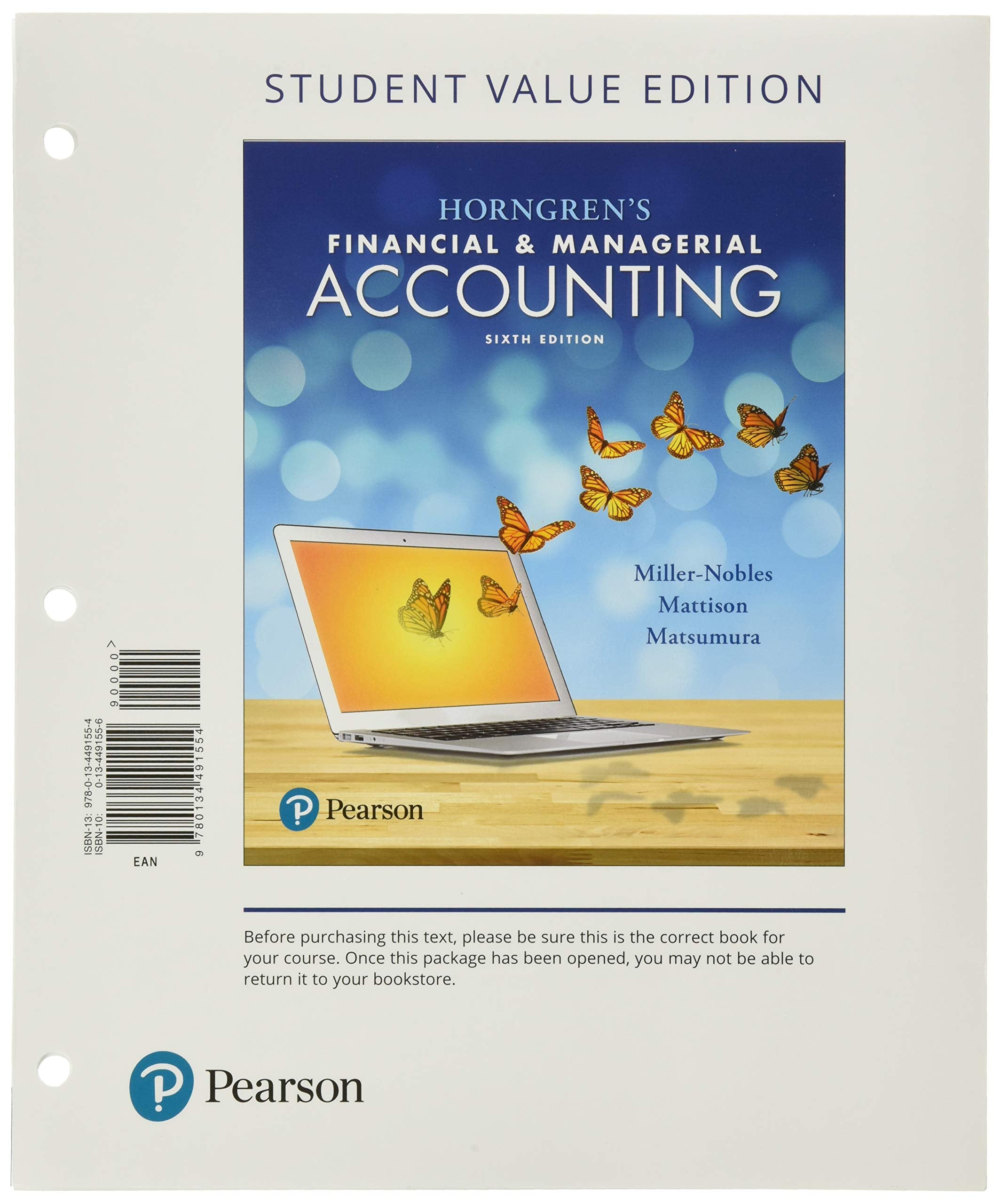 Horngren'S Financial & Managerial Accounting, Student Value Edition Plus Mylab Accounting With Pearson Etext  Access Card Pack,Used