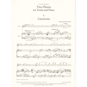 Two Pieces for Violin and Piano (William Walton Edition),Used