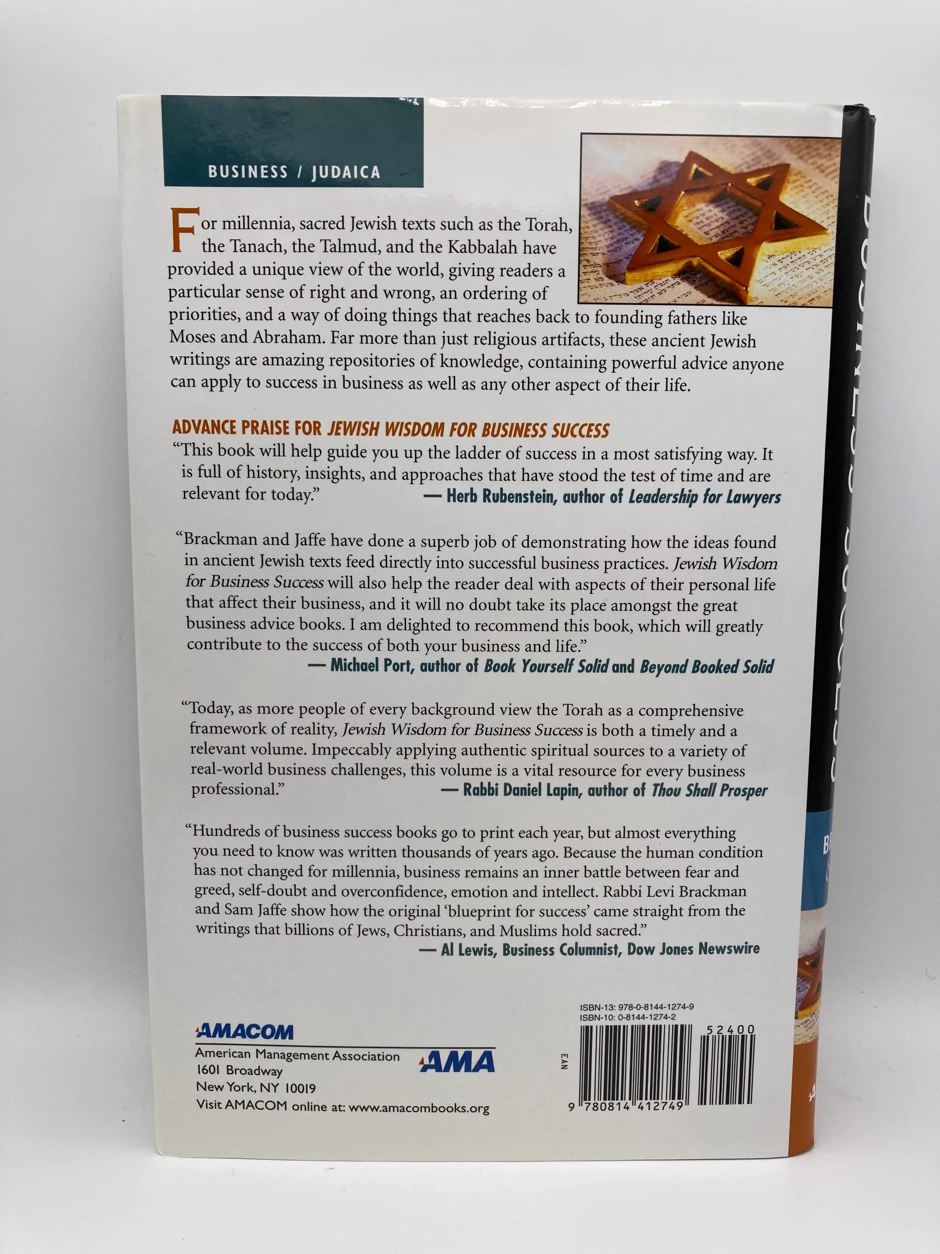 Jewish Wisdom for Business Success: Lessons from the Torah and other Ancient Texts,Used