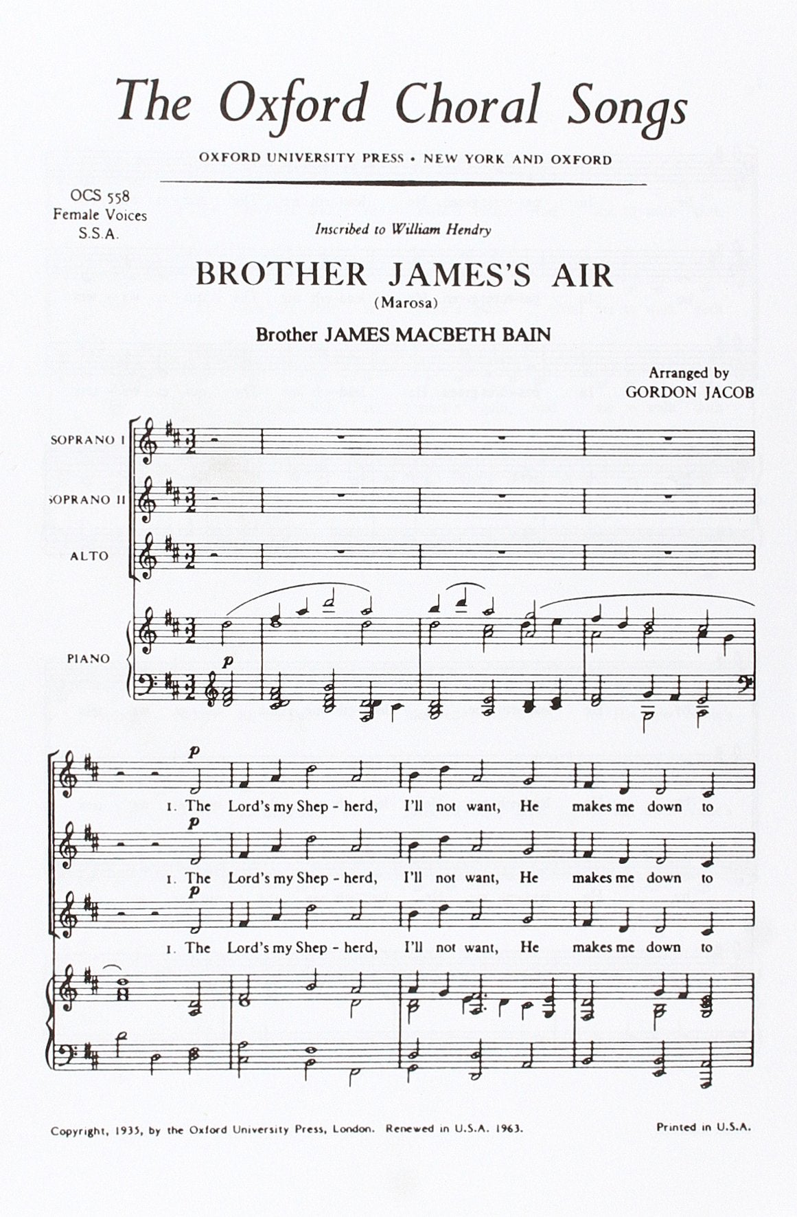 Brother James's Air,New