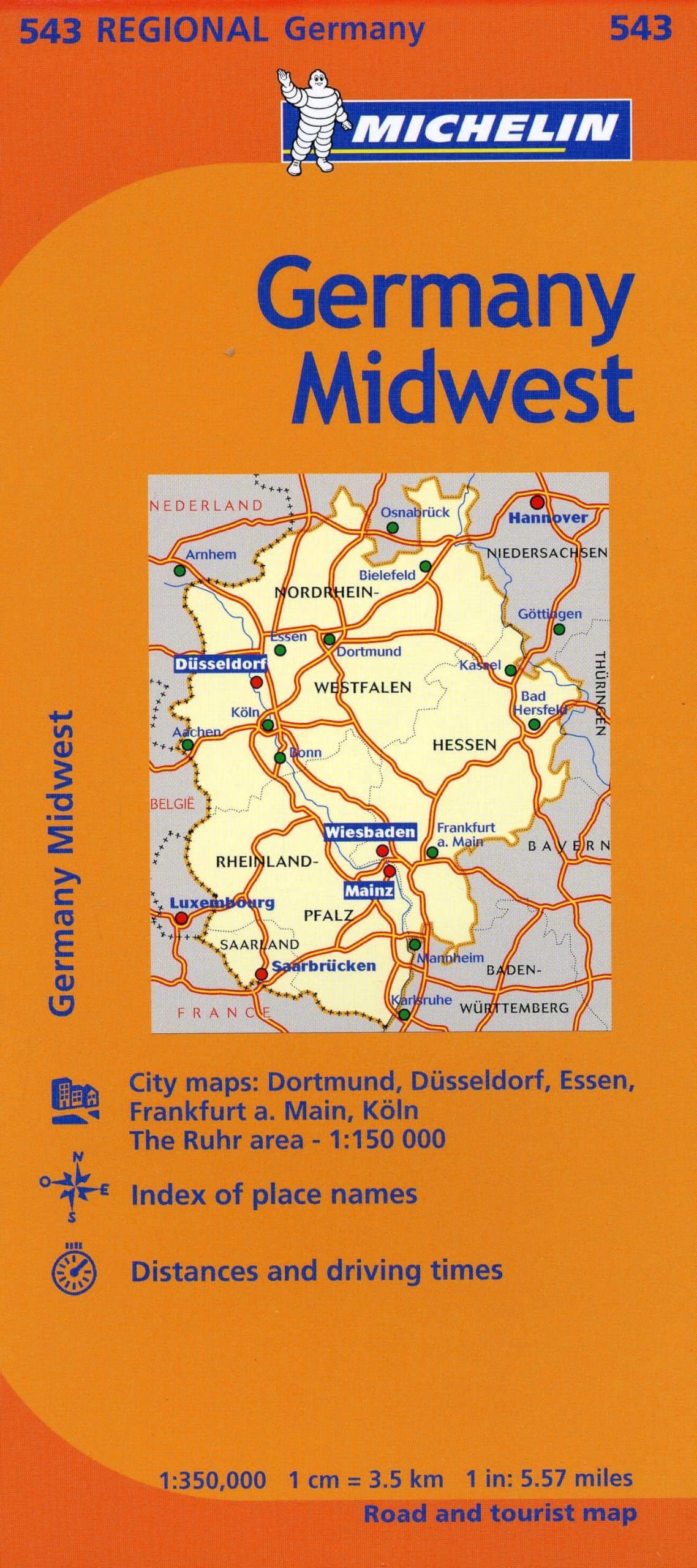 Michelin Germany Midwest Map 543 (Maps/Regional (Michelin)),Used