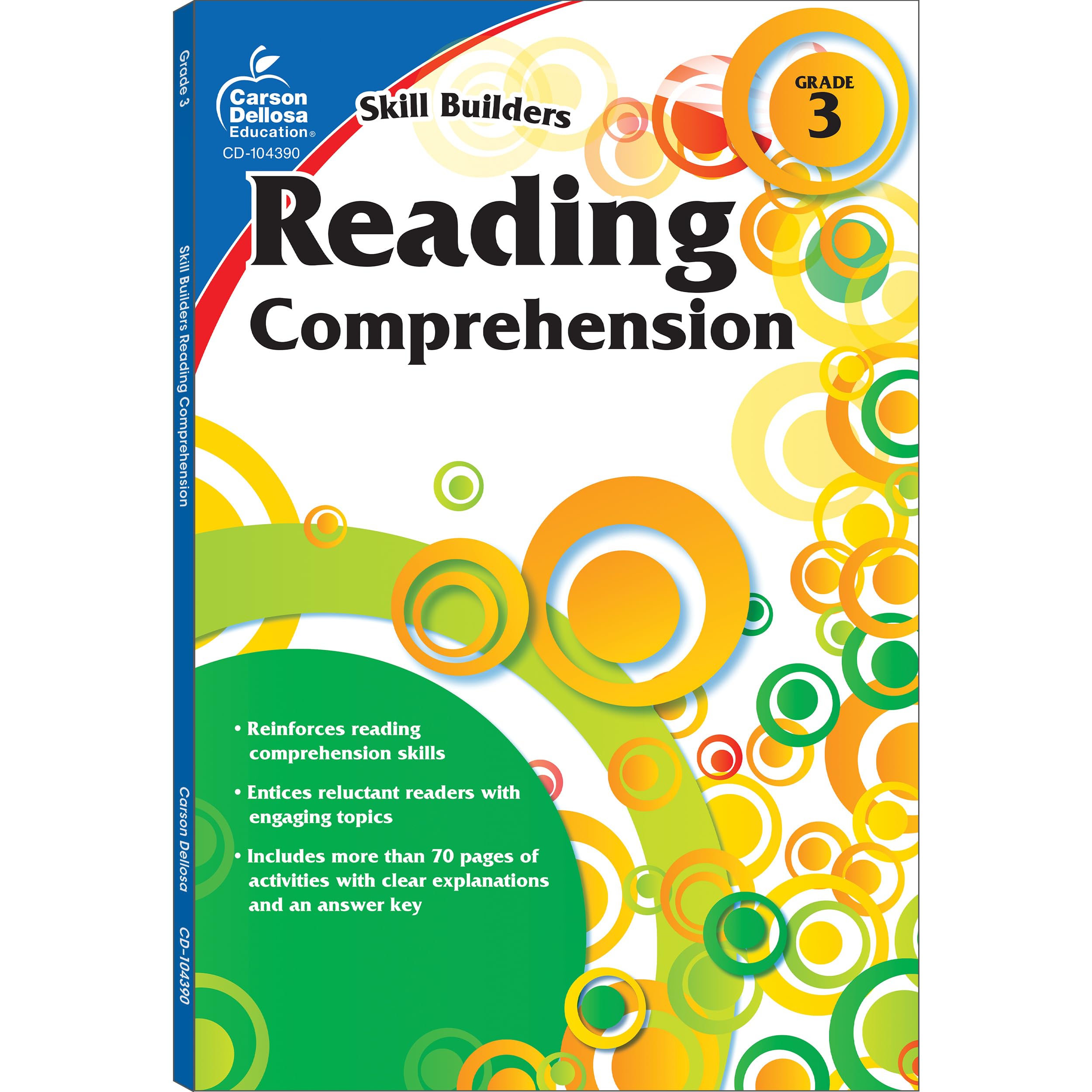 Carson Dellosa Skill Builders Reading Comprehension 3rd Grade Workbook, Fiction and Nonfiction Passages, Vocabulary Word Search,,New