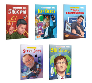 Bill Gates, Steve Jobs, Mark Zuckerberg, Jeff Bezos And Jack Ma (Great Entrepreneur) Story Books For Kids : Educational Story Books For Preschoolers, Learning Books For Toddlers | Pack Of 5 Books