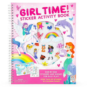 Girl Time! Sticker Activity Book  100 Stickers Including Puffy, 20 Coloring Pages And Spiral Layflat Design; Sticker Pages And,New