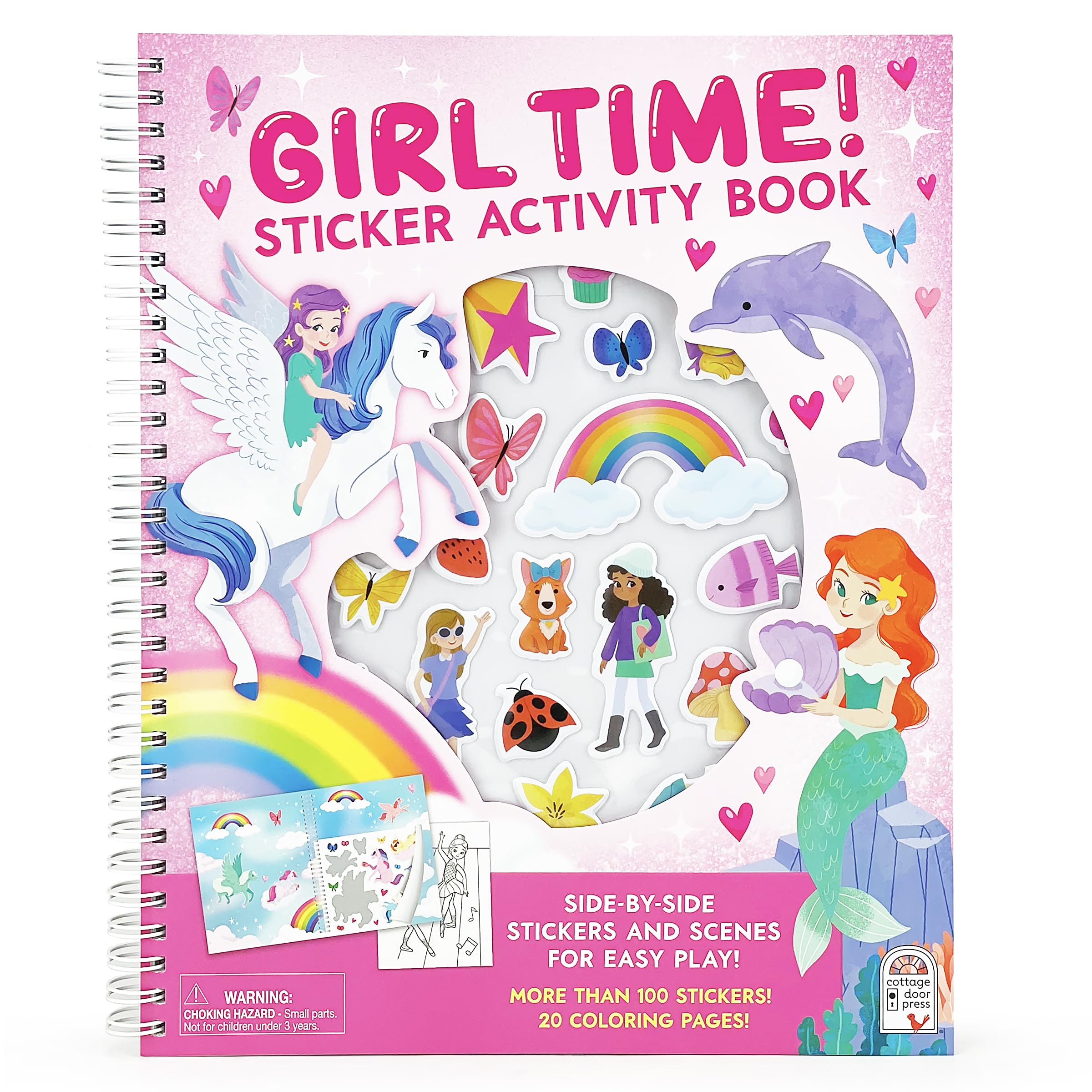 Girl Time! Sticker Activity Book  100 Stickers Including Puffy, 20 Coloring Pages And Spiral Layflat Design; Sticker Pages And,Used