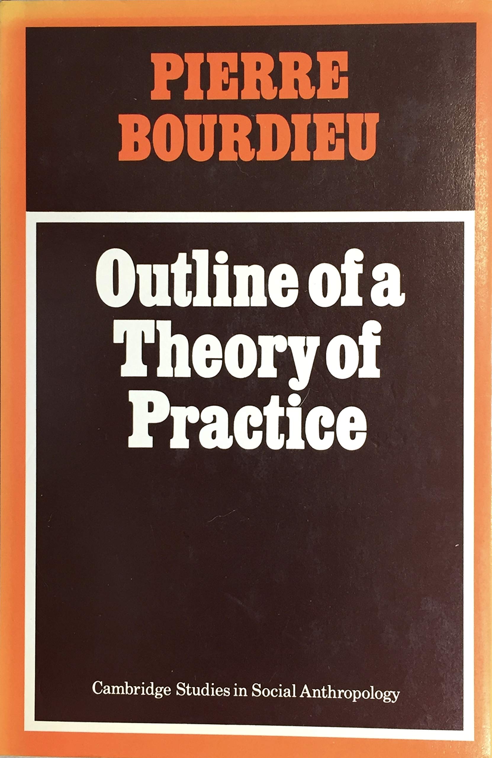 Outline of a Theory of Practice (Cambridge Studies in Social and Cultural Anthropology, Series Number 16),Used