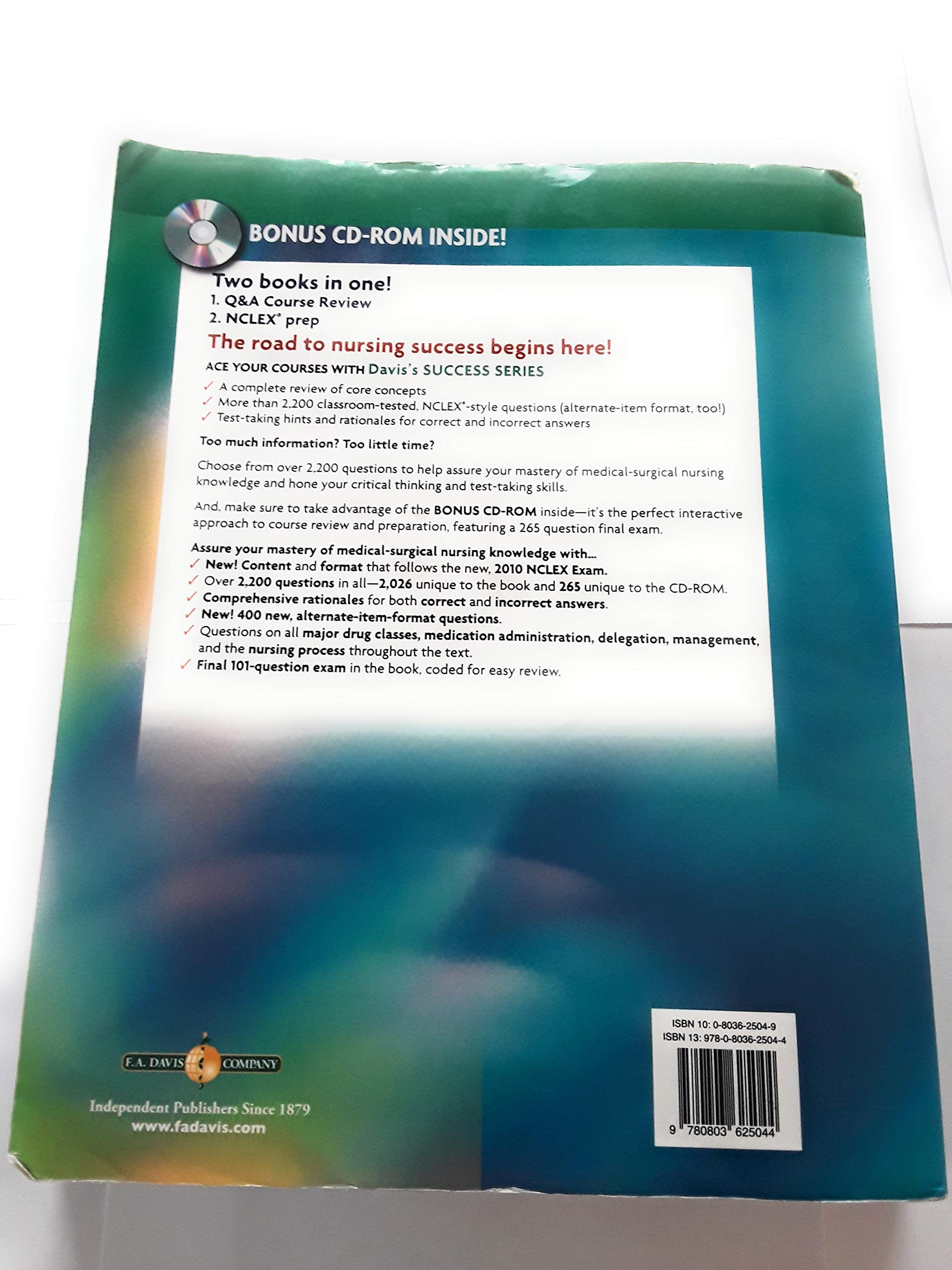 MedSurg Success: A Q&A Review Applying Critical Thinking to Test Taking (Davis's Success),Used