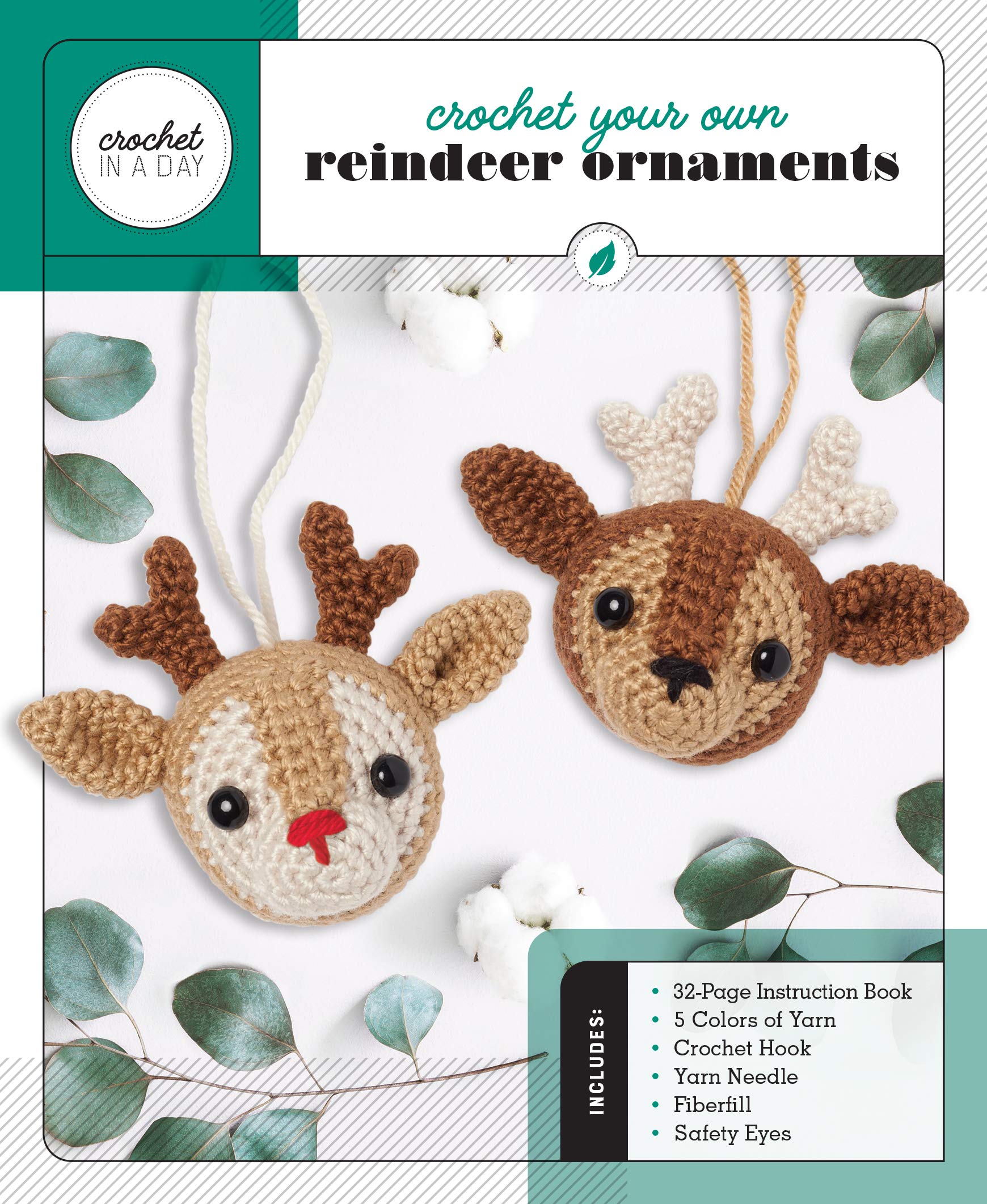 Crochet Your Own Reindeer Ornaments (Crochet In A Day)