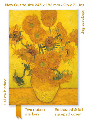 Vincent Van Gogh: Sunflowers (Foiled Quarto Journal) (Flame Tree Quarto Notebook)
