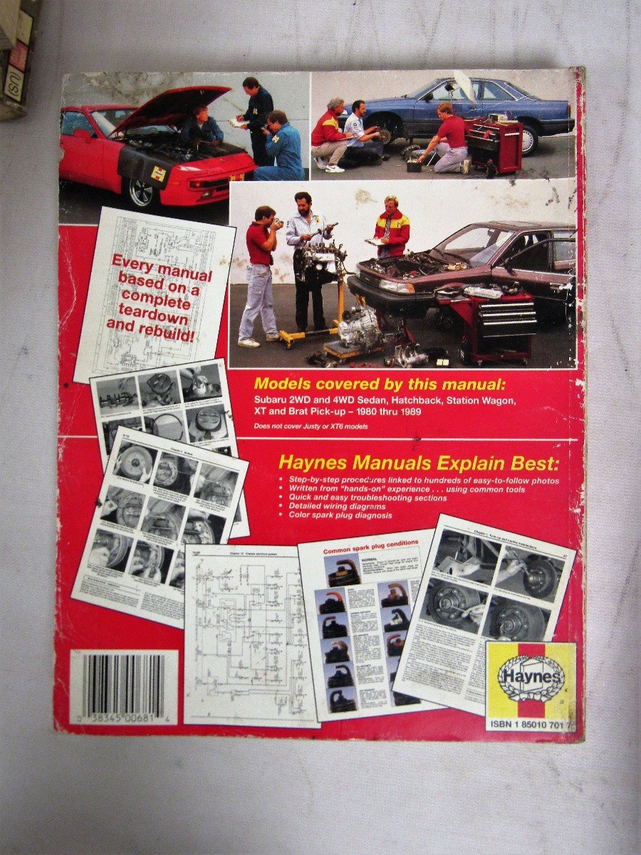 Subaru 1600 and 1800 1980 Thru 1989 Automotive Repair Manual (Book No 681),Used