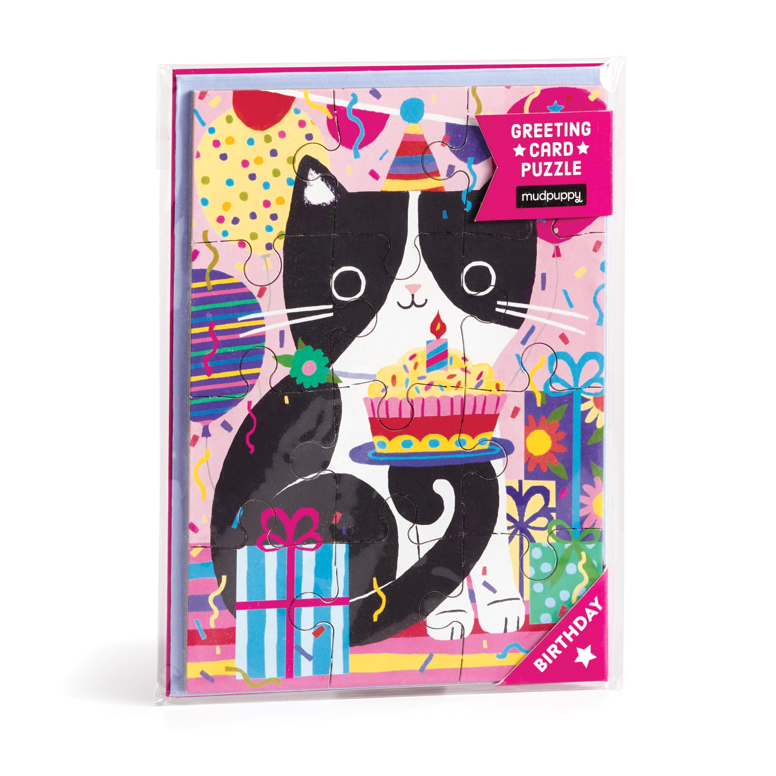 Mudpuppy PurrFect Cat Birthday  Cat Birthday Themed Greeting Card And Jigsaw Puzzle Includes Color Coordinated Envelope And St