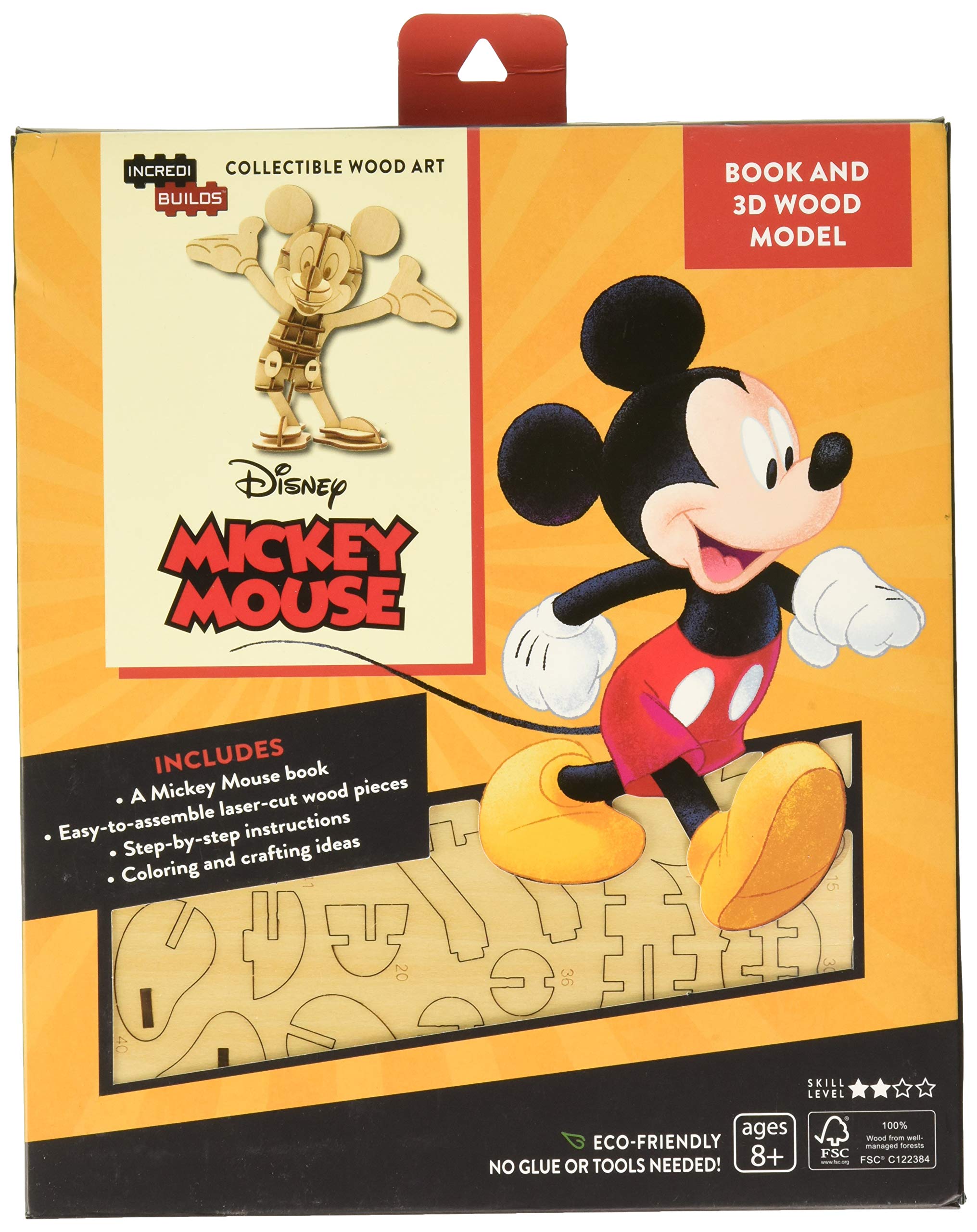 IncrediBuilds: Walt Disney: Mickey Mouse 3D Wood Model and Book,Used