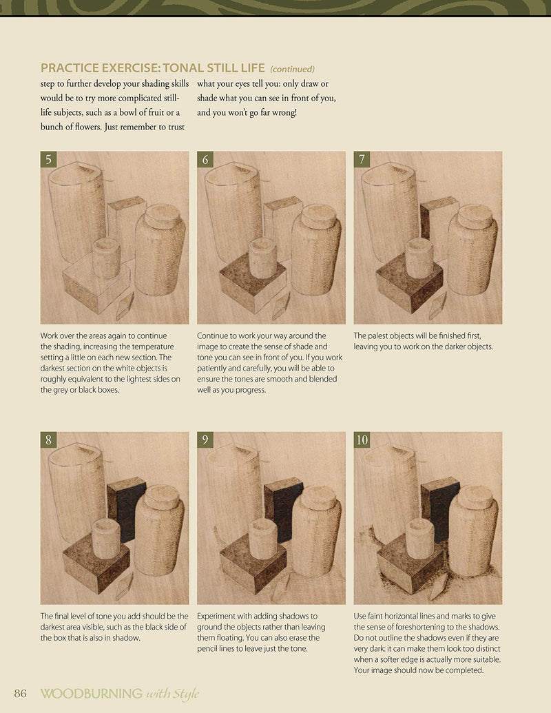 Woodburning with Style: Pyrography Lessons and Projects with a Modern Flair (Fox Chapel Publishing) HandsOn Instructional Guide,Used