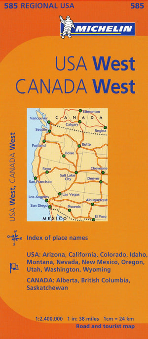 Michelin USA: West, Canada: West Map 585 (Maps/Regional (Michelin)),Used