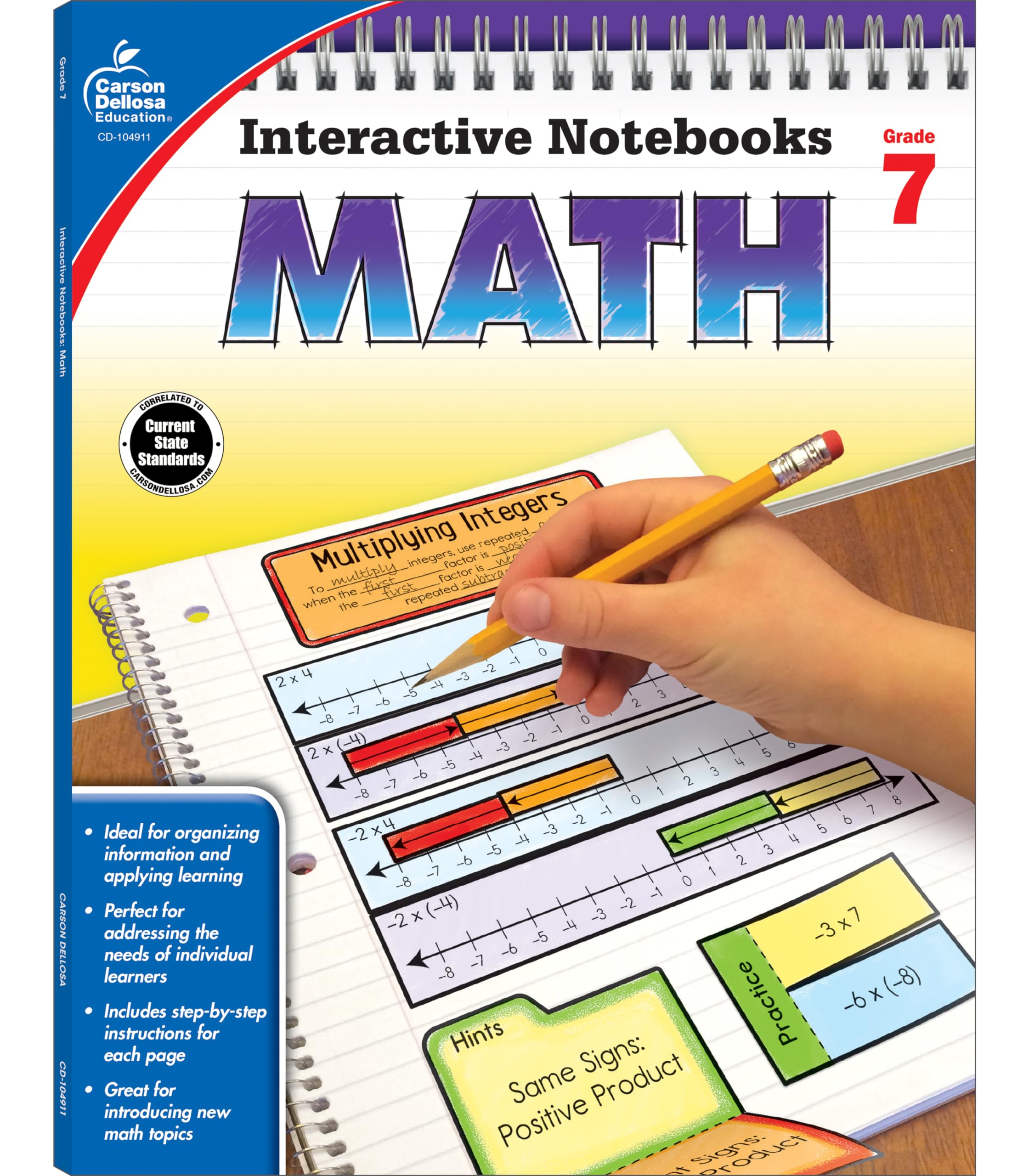 Carson Dellosa  Math Interactive Notebook  7th Grade, 96pgs (Interactive Notebooks),New