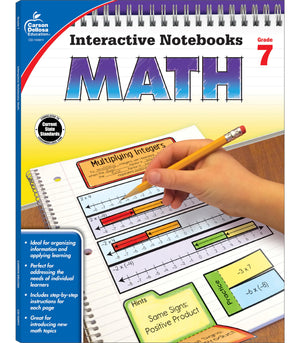 Carson Dellosa  Math Interactive Notebook  7th Grade, 96pgs (Interactive Notebooks),Used