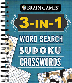 Brain Games  3In1: Word Search, Sudoku, Crosswords,Used