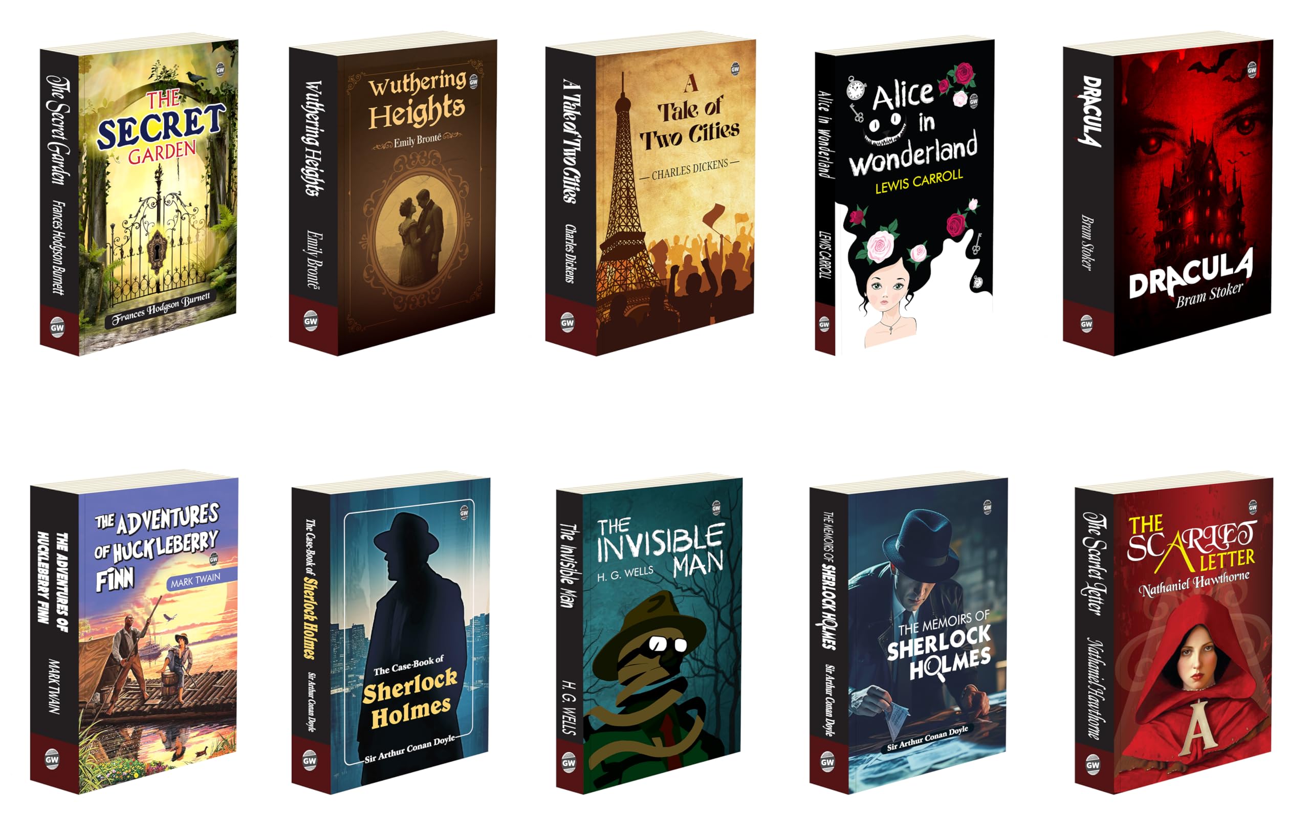 Masterpiece Literature Collection : The Case Book, Memoirs Of Sherlock Holmes, A Tale Of Two Cities And More Novels - Best English Classics, Mystery, Adventure, And Timeless Tales | Pack Of 10 Novels