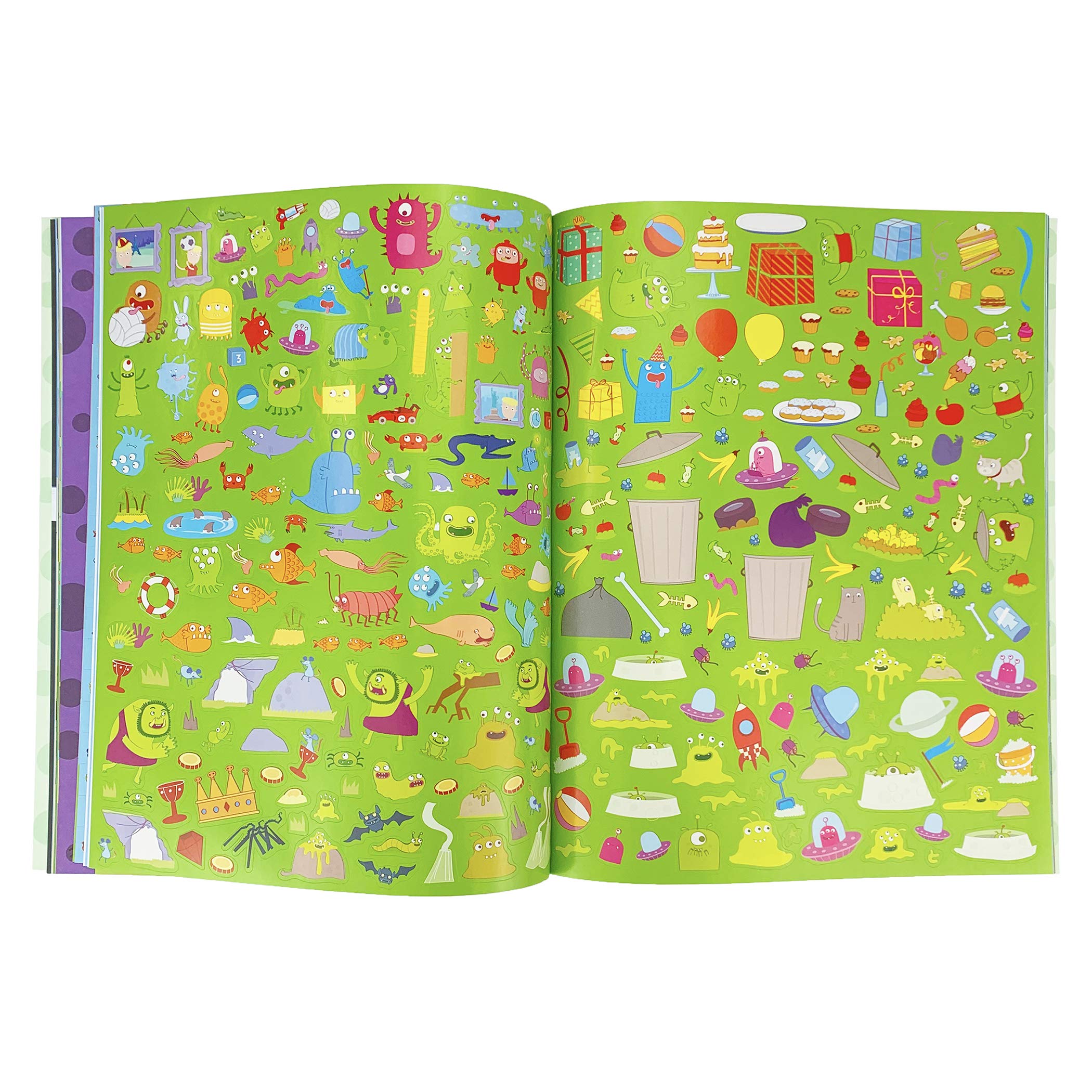 2000 Stickers Monsters Activity Book: Halloween Sticker And Activity Puzzle Book For Kids