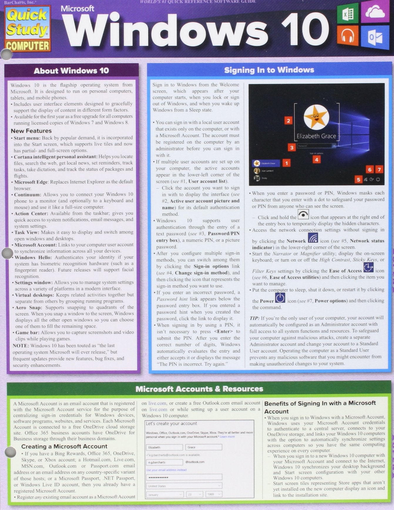 Microsoft Windows 10 (Quick Study Computer),Used