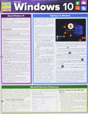 Microsoft Windows 10 (Quick Study Computer),Used