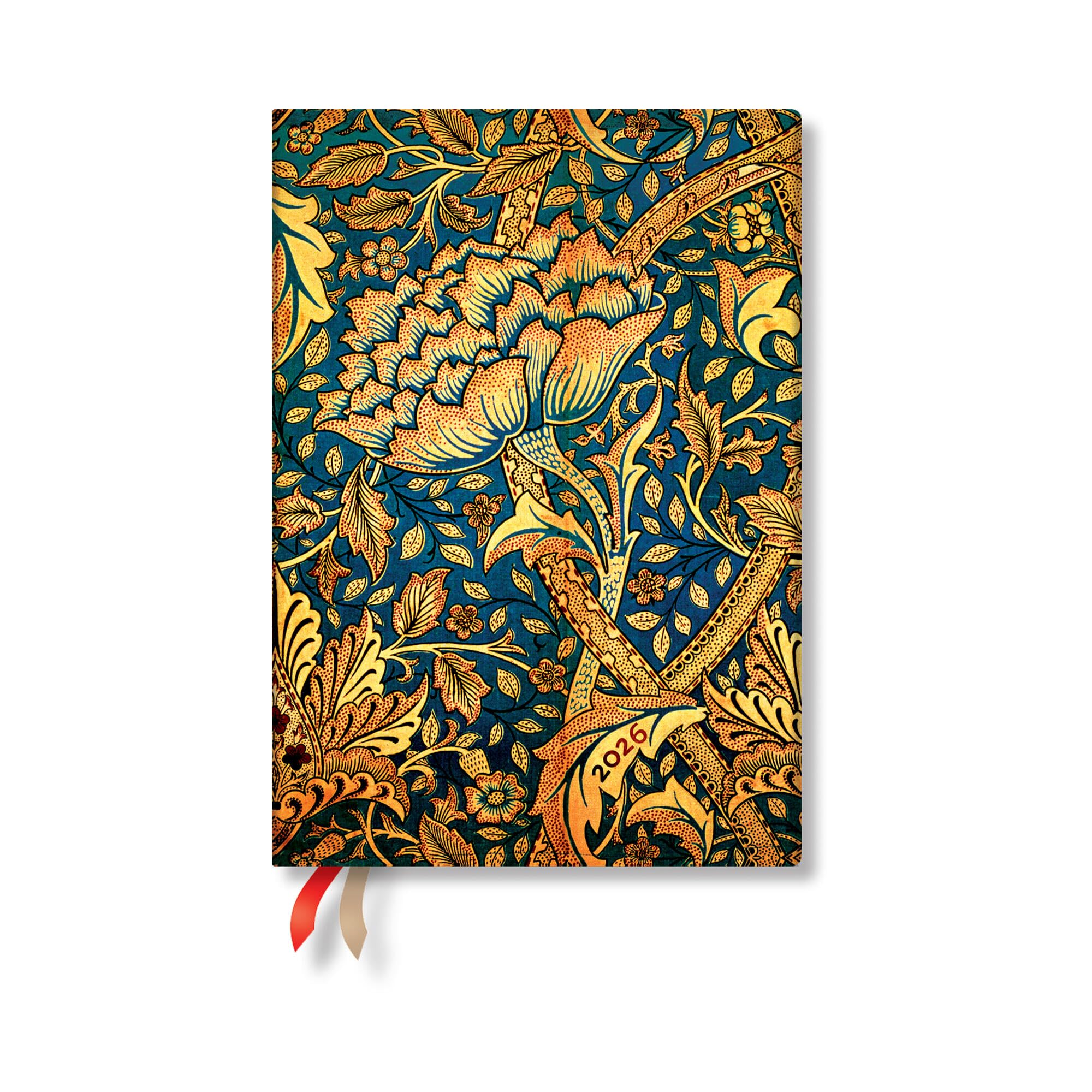 Paperblanks | 2026 Morris Windrush | William Morris | 12Month Planner Flexis | Midi | Vertical | Elastic Band | 176 Pg | 100 Gs