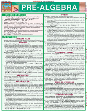PreAlgebra QuickStudy Laminated Reference Guide (QuickStudy Academic),New