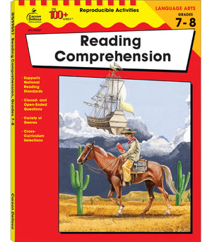 Carson Dellosa The 100 Series Reading Comprehension 7Th Grade And 8Th Grade Workbook, Nonfiction And Fiction Passages, Poetry, R-new