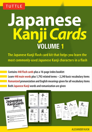 Japanese Kanji Cards Kit Volume 1: Learn 448 Japanese Characters Including Pronunciation, Sample Sentences & Related Compound Wo,New