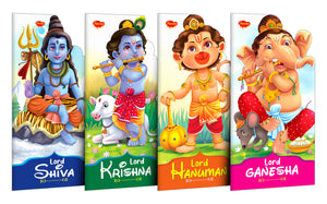Lord Shiva, Krishna, Hanuman And Ganesha In English : Mythical Tales For Young Kids, Die-Cut Books For Toddlers, ChildrenS Mythology Storybook | Pack Of 4 Books