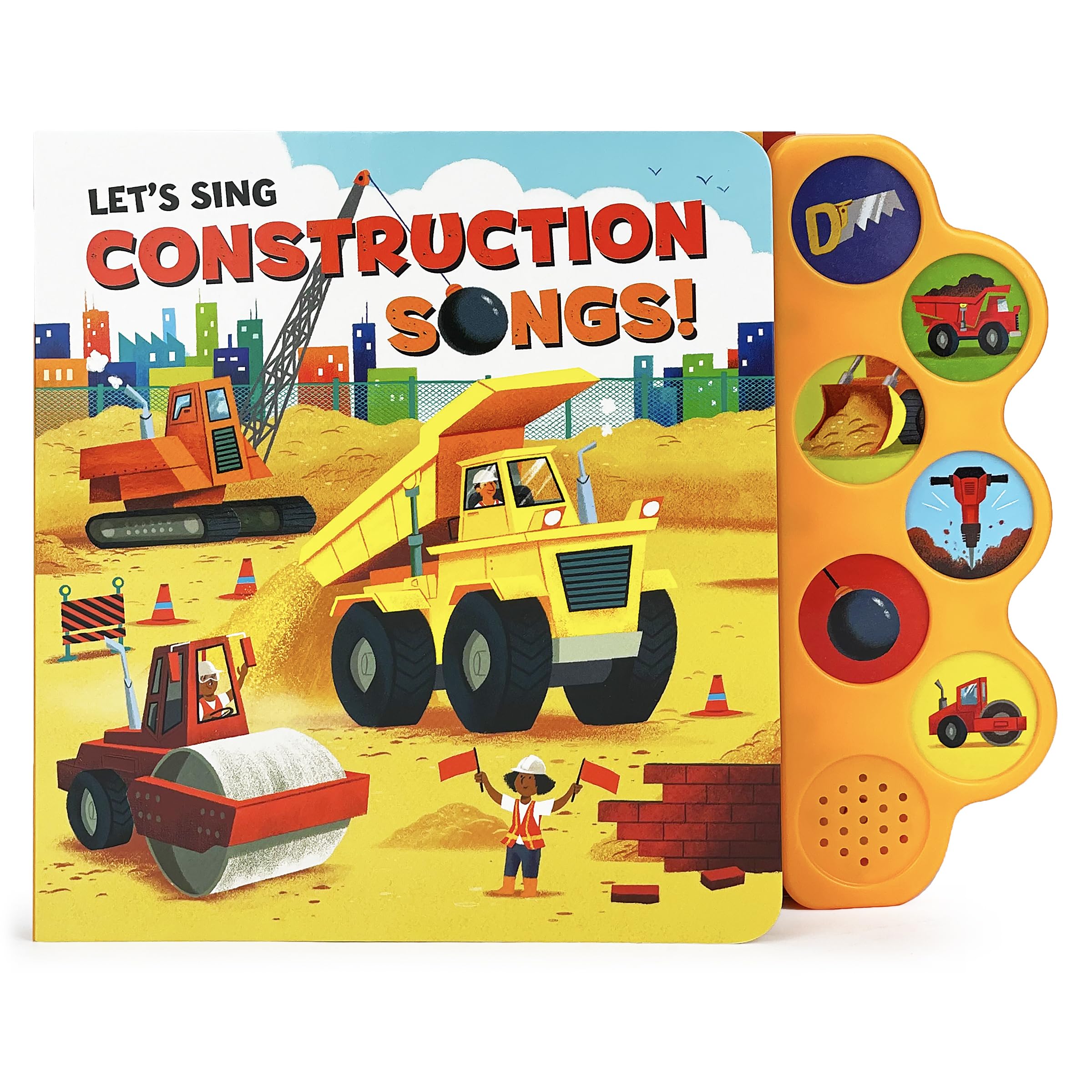Let's Sing Construction Songs 6Button Children's Song Board Book,Used