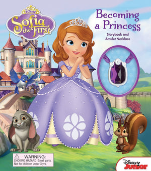 Disney Sofia The First: Becoming A Princess: Storybook And Amulet Necklace (1) (Storybook With Jewelry)