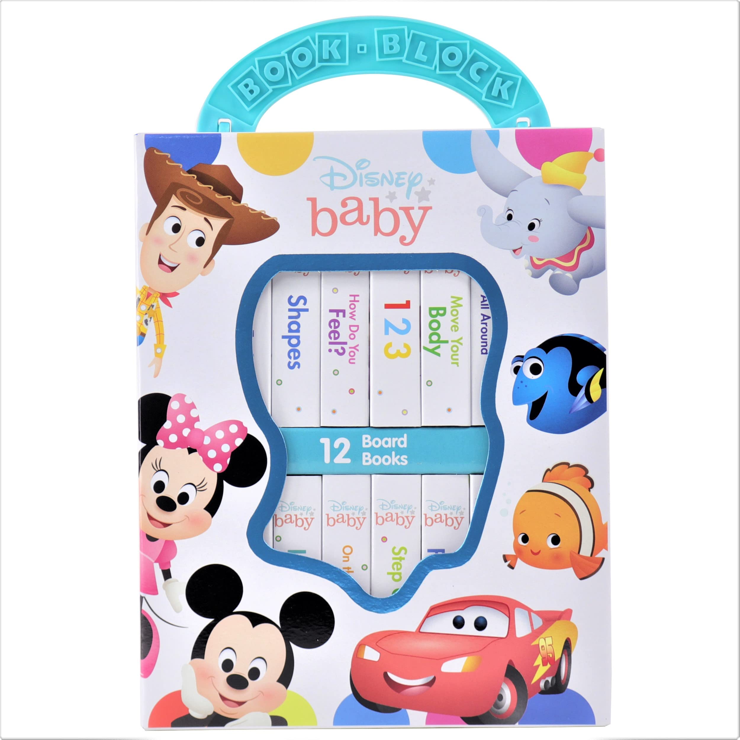 Disney Baby Mickey Mouse, Minnie, Toy Story and More!  My First Library 12 Board Book Set  First Words, Shapes, Numbers, and M,New