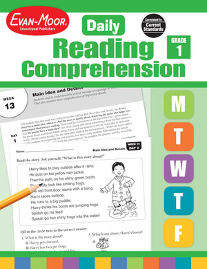 EvanMoor Daily Reading Comprehension, Grade 1  Homeschooling & Classroom Resource Workbook, Reproducible Worksheets, Teaching ,Used