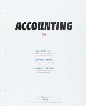 Bundle: Accounting, Looseleaf Version, 27th + CengageNOWv2, 2 terms Printed Access Card,Used