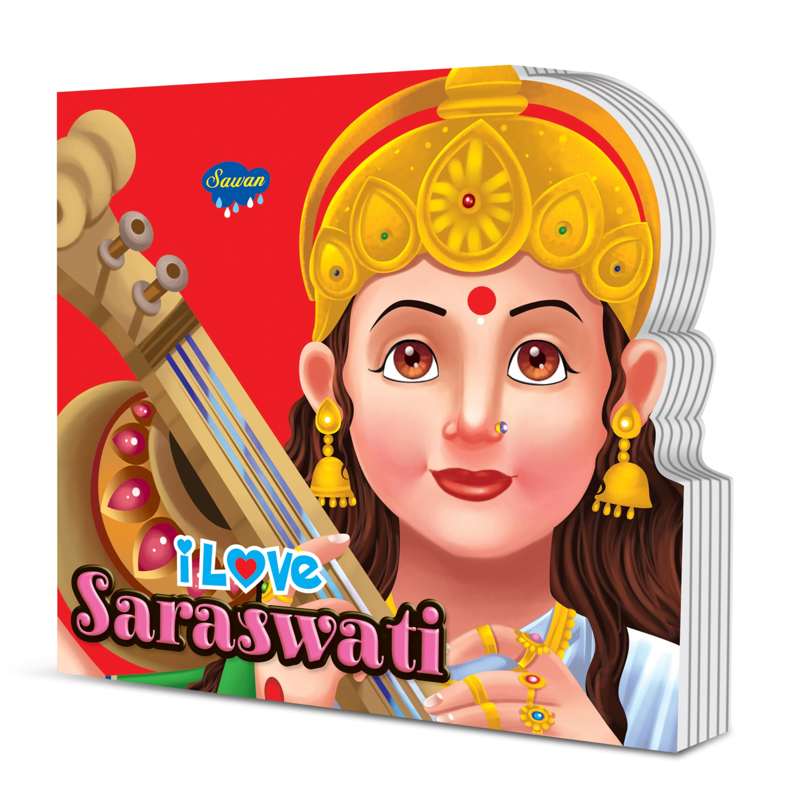 I Love Saraswati Die Cut Board Book For Kids : Kids Early Learning Books, Books For Toddlers With Stories, Childrens Educatinal Story Book