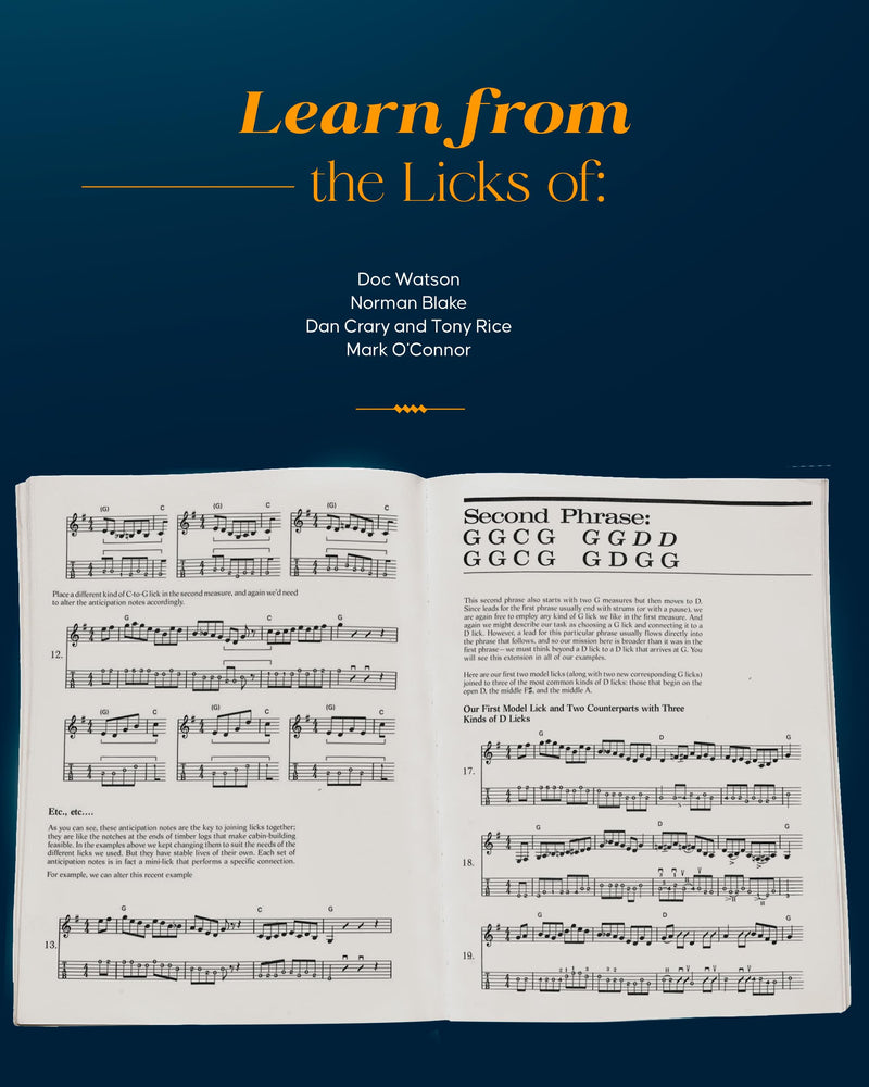 Hot Licks for Bluegrass Guitar Book  Fingerstyle Guitar Book with Over 350 Bluegrass Licks  Guitar Tab Book with TrailOffs, C,Used