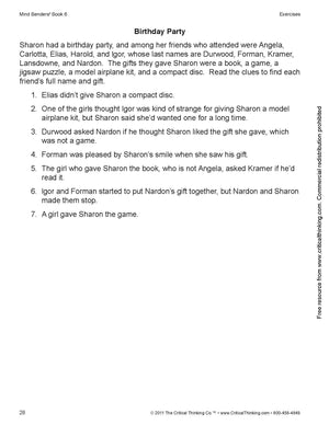 Mind Benders Level 6 Workbook  Deductive Thinking Skills Puzzles (Grades 712)