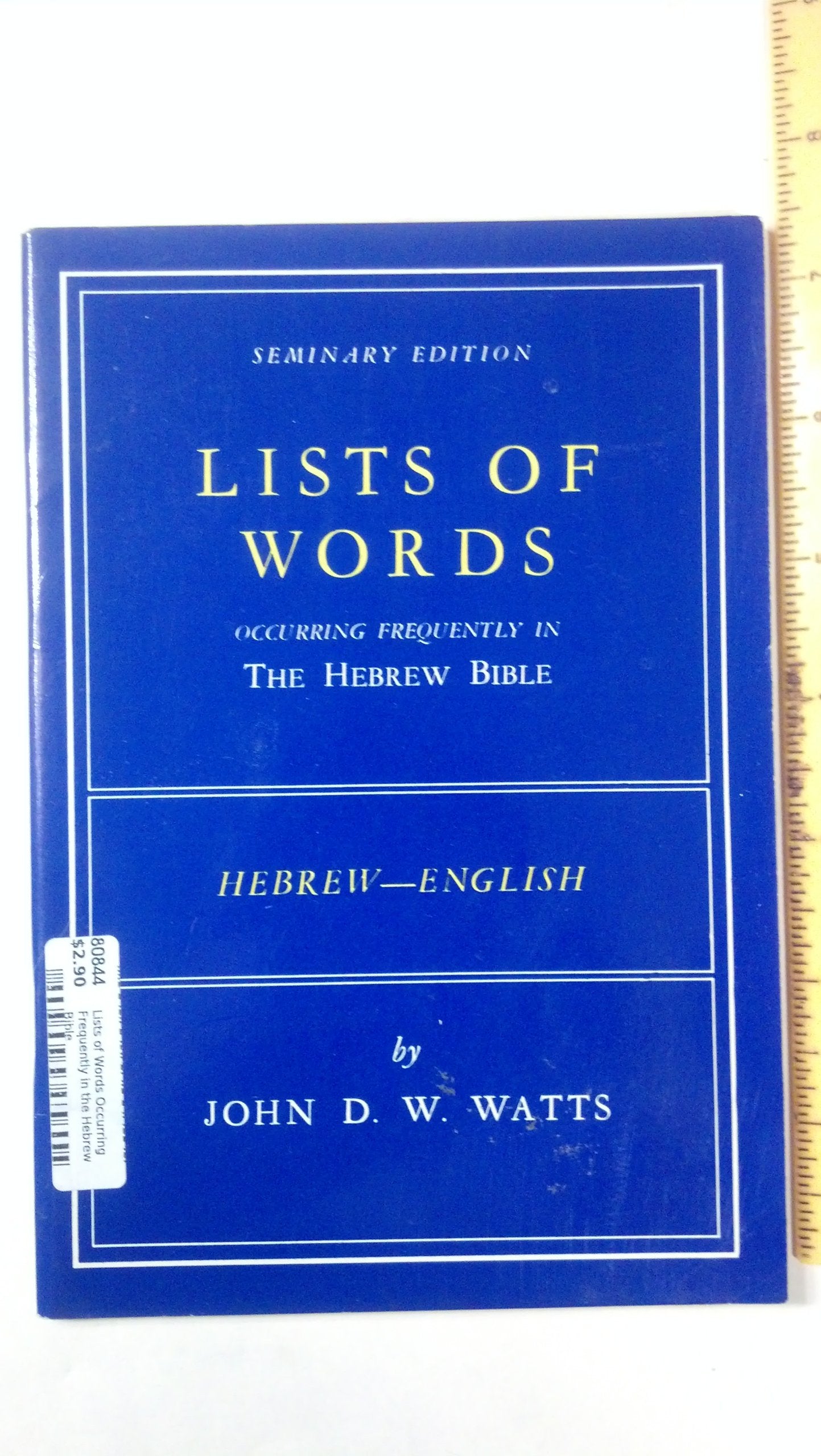 Lists of Words Occurring Frequently in the Hebrew Bible,Used
