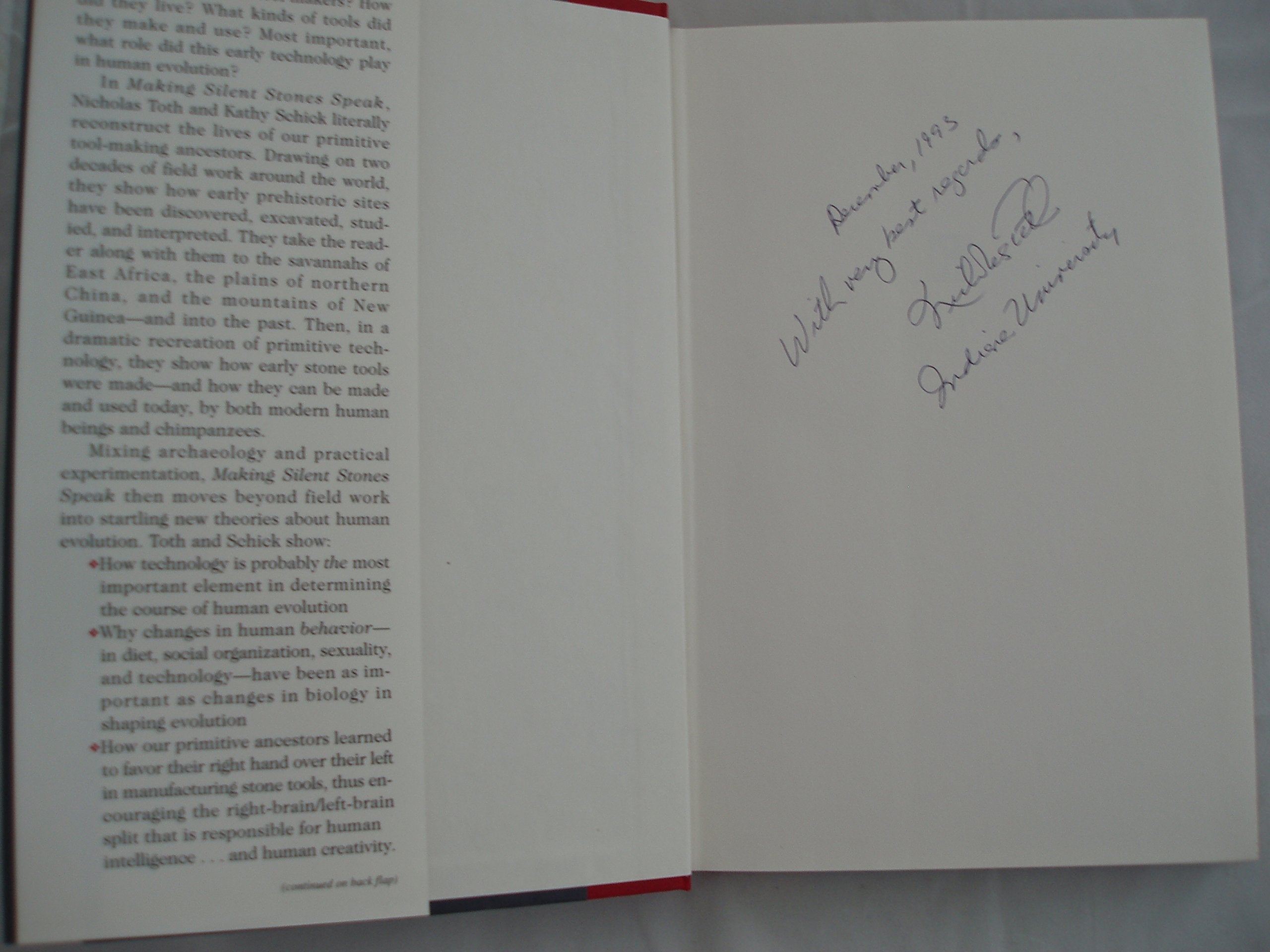 Making Silent Stones Speak: Human Evolution And The Dawn Of Technology,New