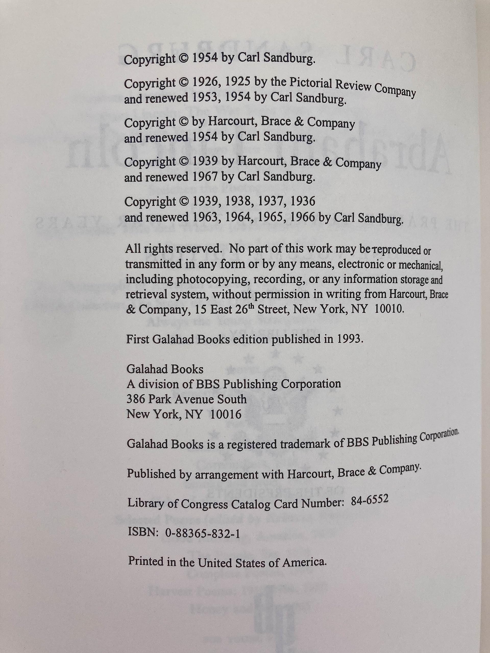 Abraham Lincoln: The Prairie Years And The War Years/Onevolume Biography,New