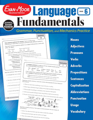 EvanMoor Language Fundamentals, Grade 6, Teacher Reproducibles,New