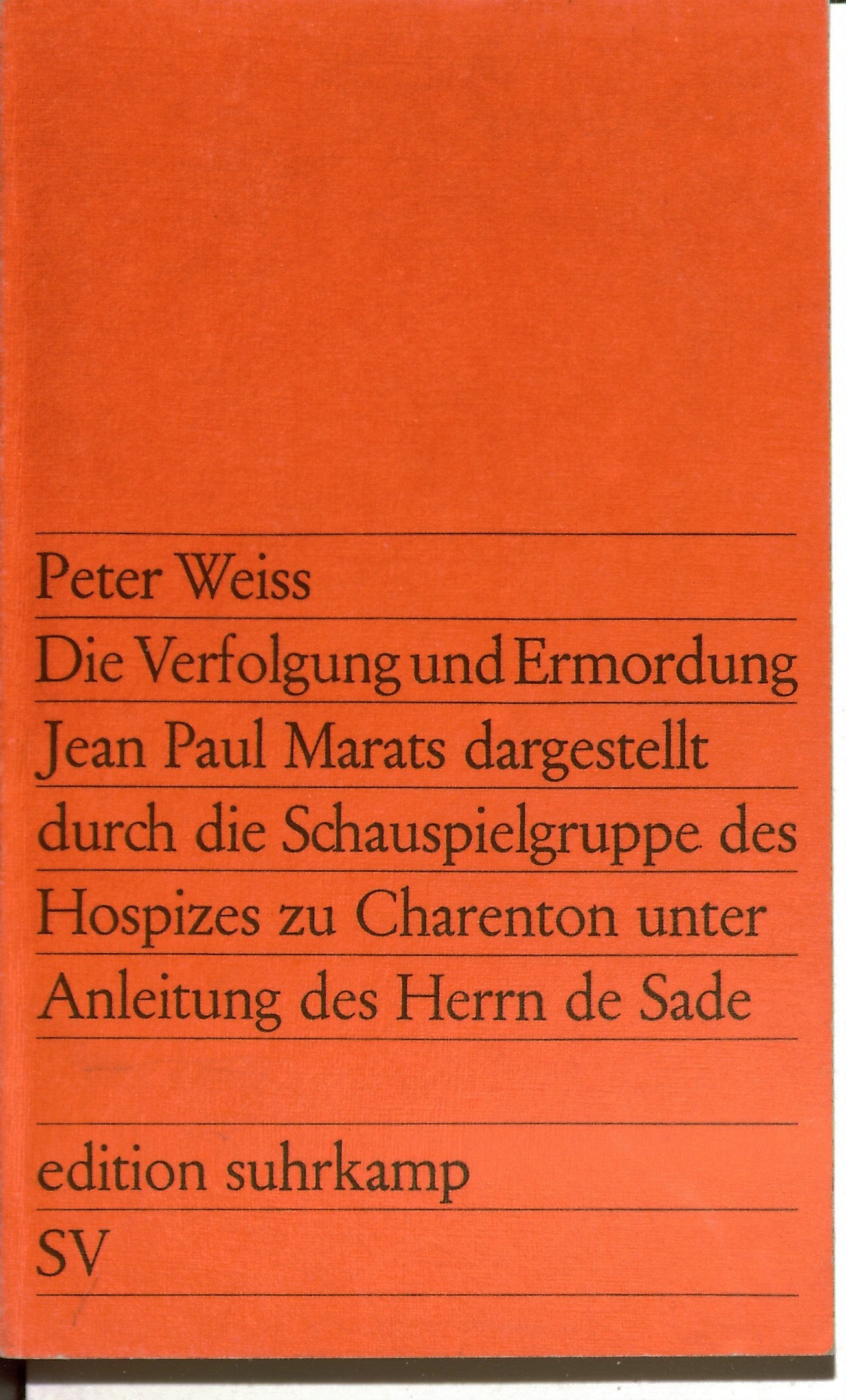 Die Verfolgung Und Ermordung Jean Paul M (German Edition),Used