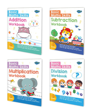 Basic Maths Skills Workbook | Set Of 4 Books | Addition, Subtraction , Multiplication ,Division | The Complete Math Operations Workbook Set