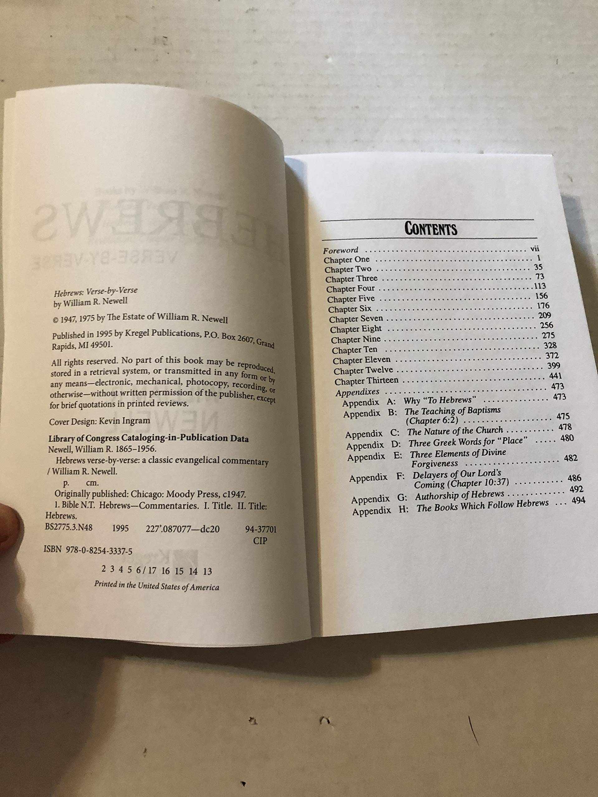 Hebrews: Versebyverse: A Classic Evangelical Commentary