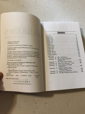 Hebrews: Versebyverse: A Classic Evangelical Commentary