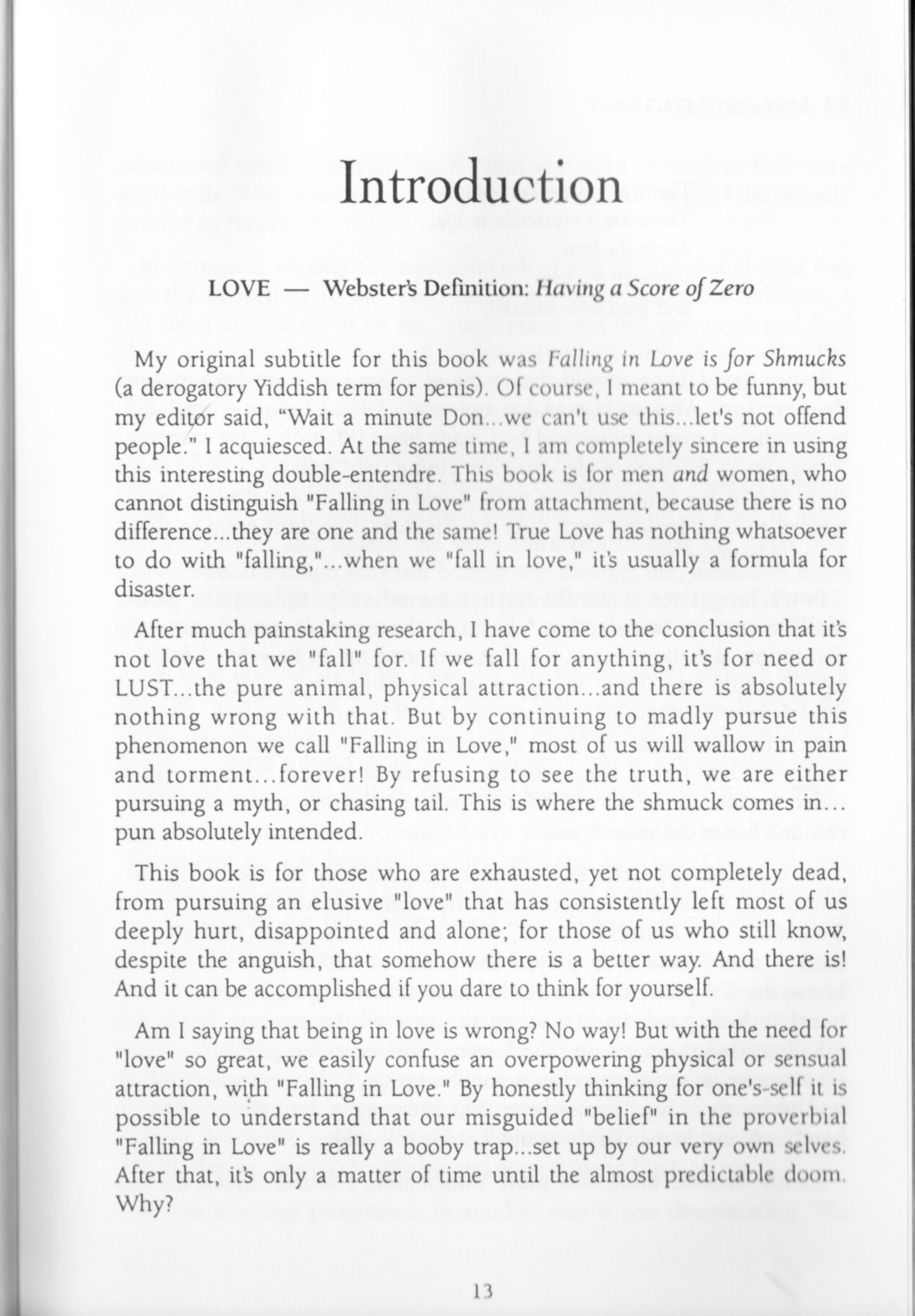 Love and Attachment Falling in Love Is B.S.: An Unauthorized Psychological Approach,Used